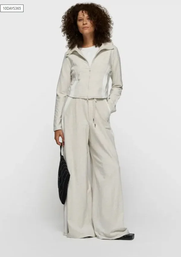10 Days 10 Days super wide leg jogger 20-009-6201 soft white melee