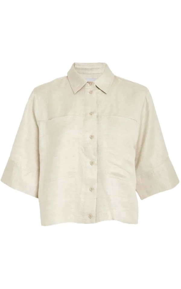 Minus Minus MSJuno cropped linen shirt