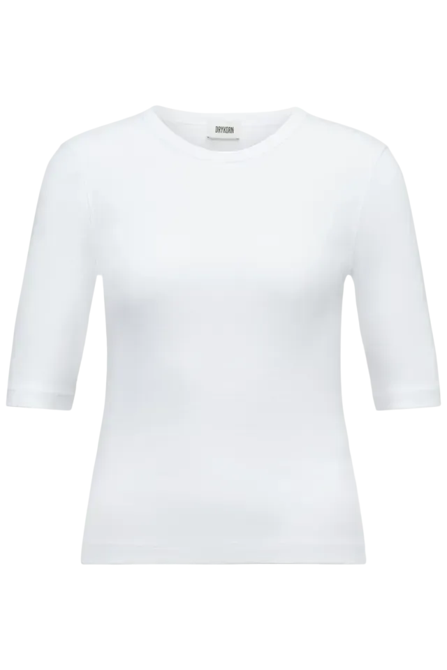 drykorn-520026-olina-888-wit Drykorn Drykorn t-shirt 520026 OLINA 888 white