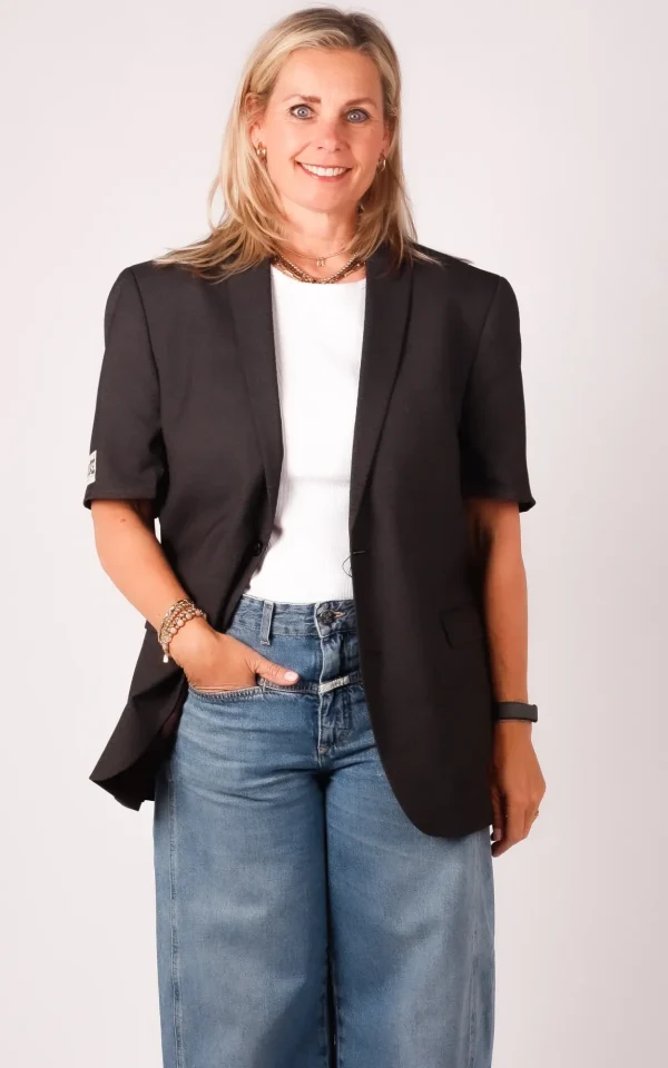 Maison Miare Maison Miare blazer short sleeve anthracite