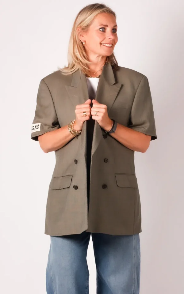 Maison Miare Maison Miare blazer short sleeve khaki