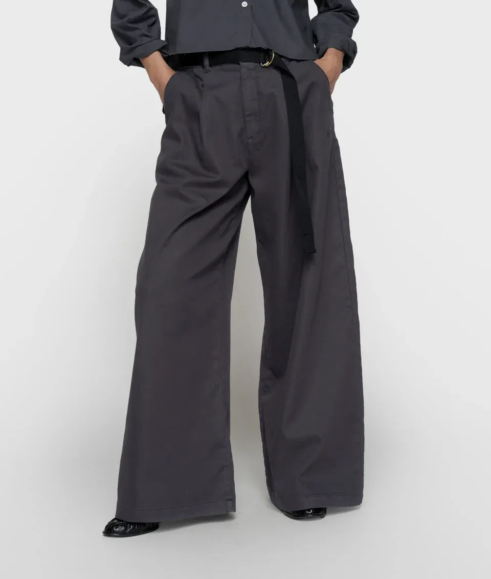 10 Days 10Days wide pants jog twill steel blue