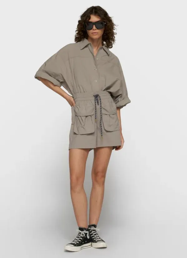10DAYS 10DAYS crinkle utility shorts fog