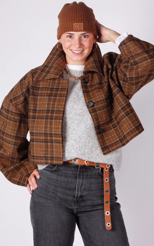 Minus Minus jacket Parilla chestnut brown