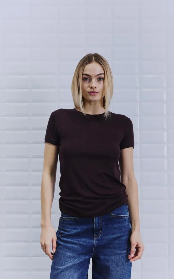 WithBlack With Black t-shirt Heather dark wine