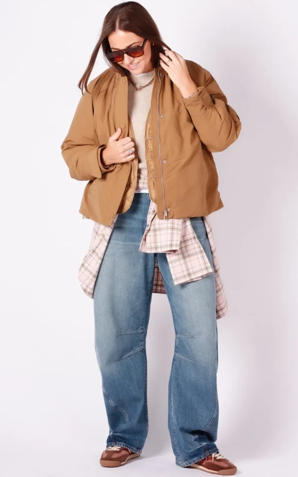 WithBlack With Black jas Grappy bomber dark camel