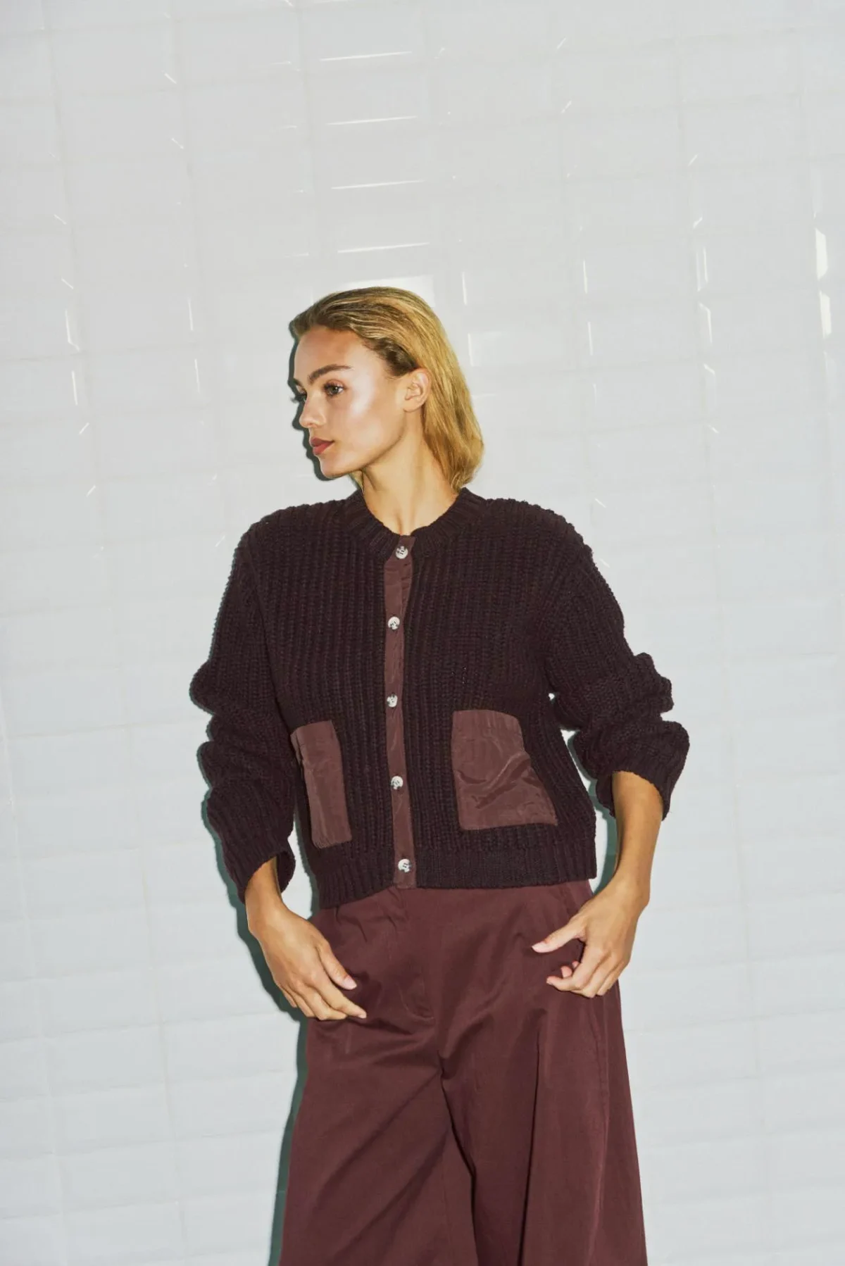 WithBlack With Black vest Norah dark wine