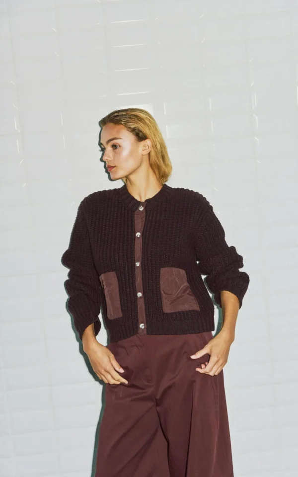 WithBlack With Black vest Norah dark wine