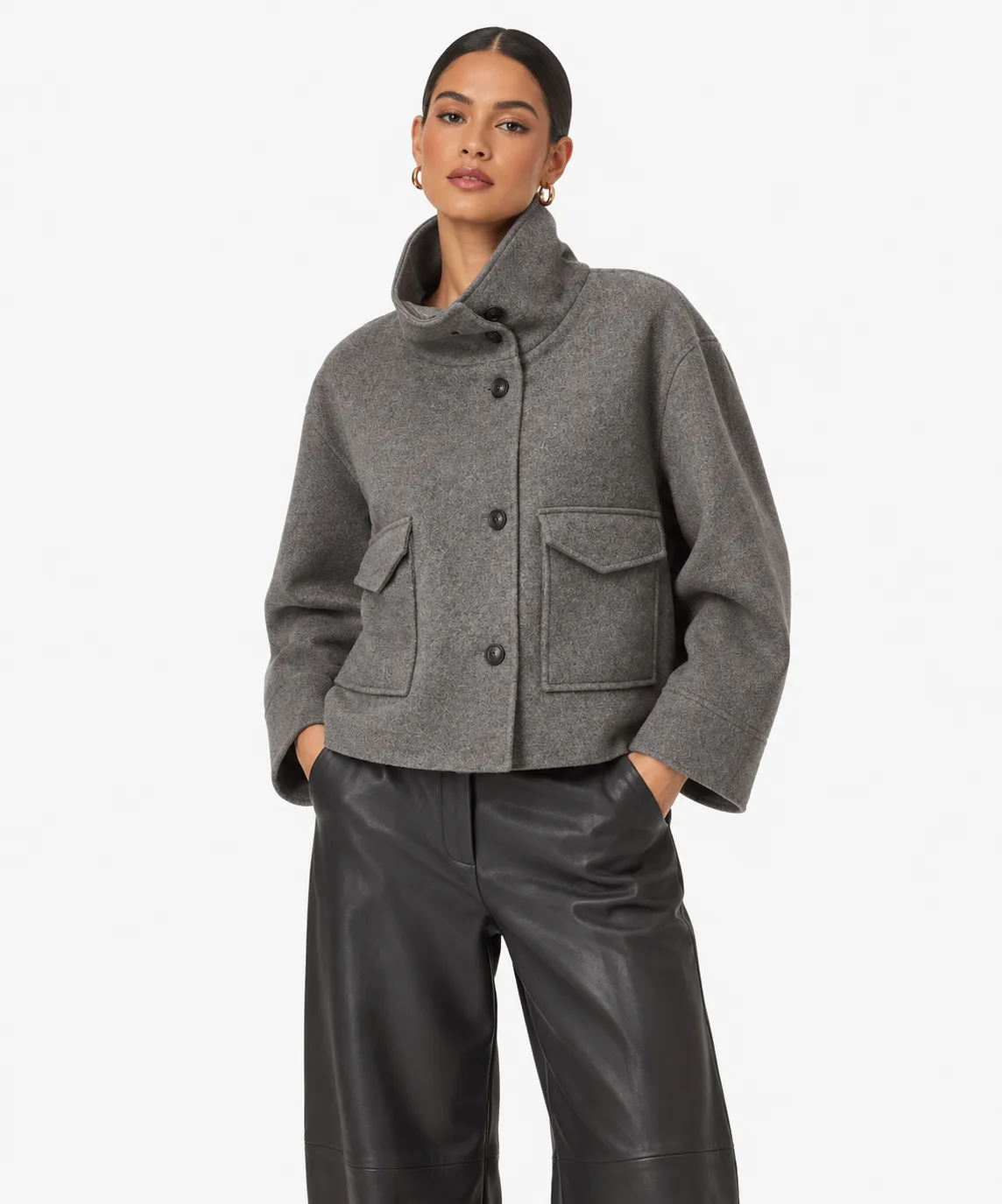 closed-c97240-66a-22-dark-grey-melange Closed Closed wool jacket dark grey