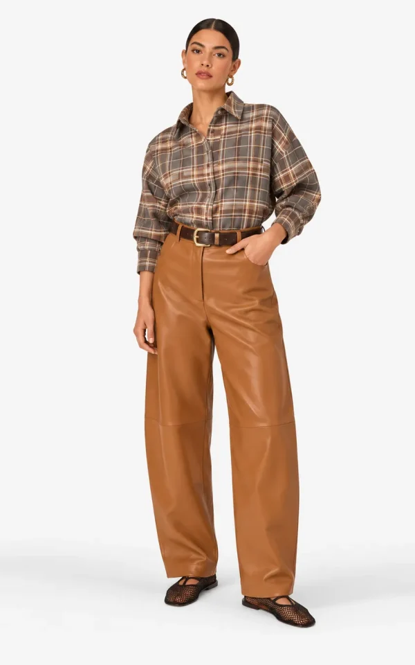 Drykorn Drykorn blouse Fionel ruit bruin