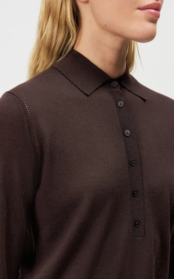 Drykorn Drykorn polo pull Mynerva bruin