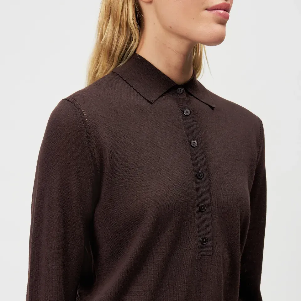 Drykorn Drykorn polo pull Mynerva bruin