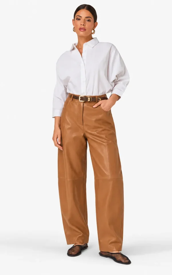 Ibana IBANA leren broek Parla cognac