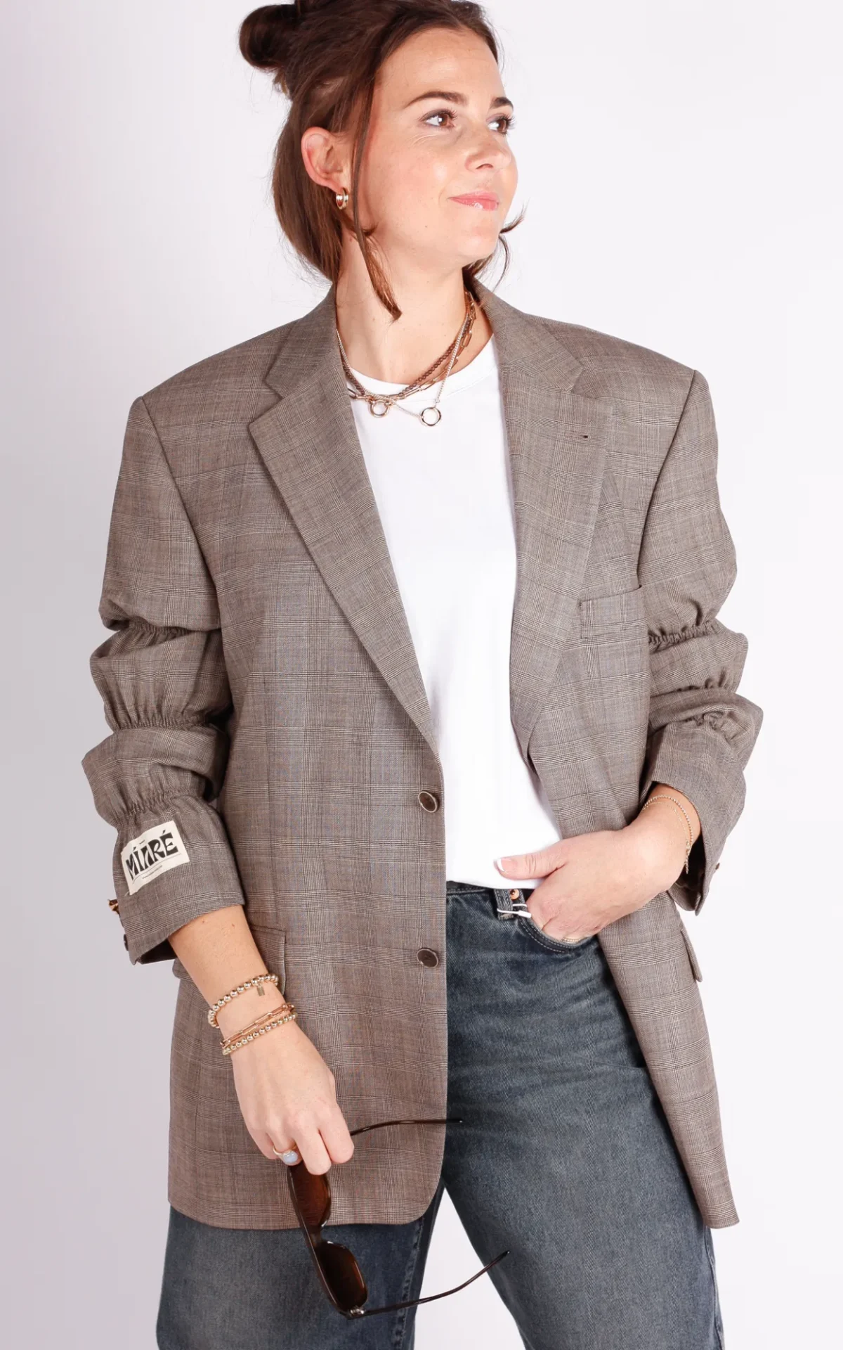 Maison Miare Maison Miare upcycled blazer Sculpted check