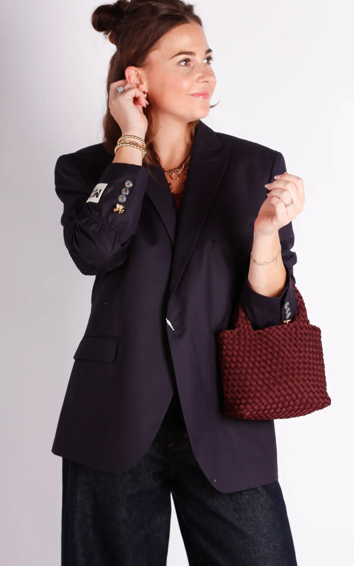 Maison Miare Maison Miare upcycled blazer Sculpted navy