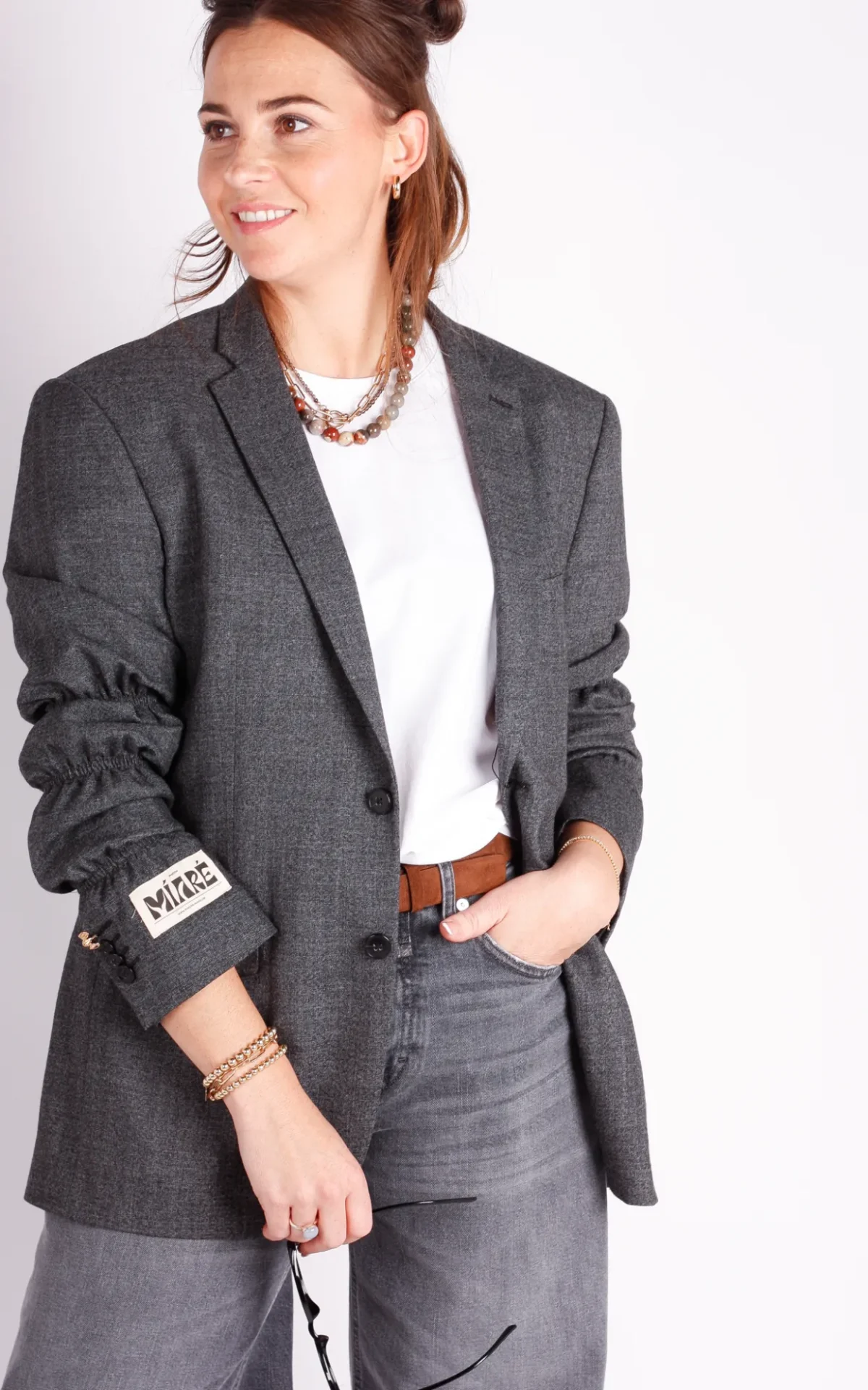 Maison Miare Maison Miare upcycled blazer Sculpted grey