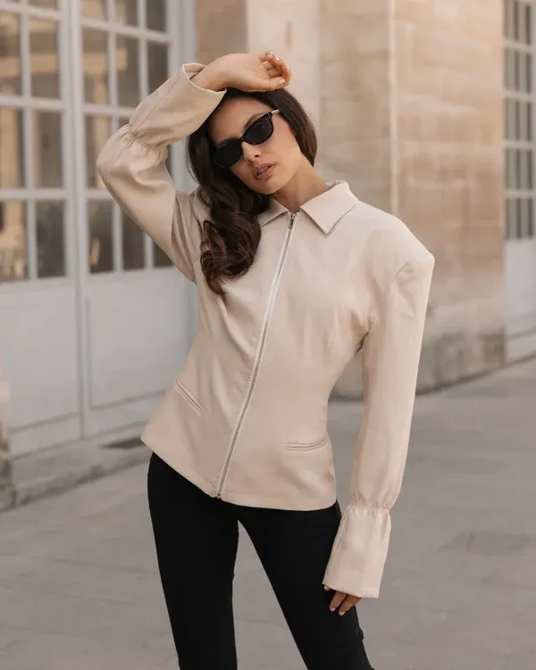 Maison Miare Maison Miare zipper jacket ecru