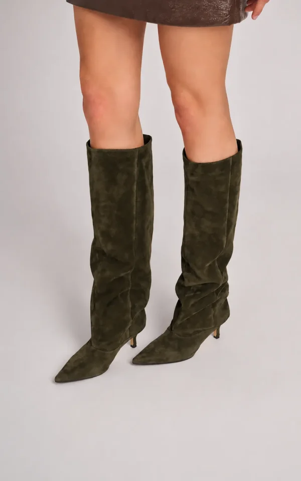 March23 March23 suede boot olive