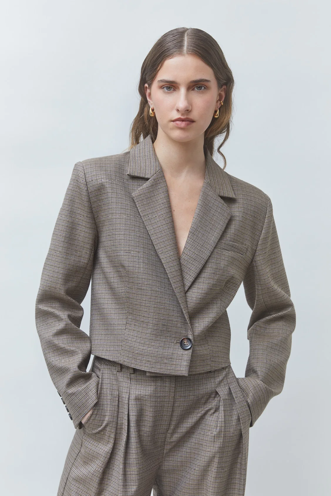 Suncoo Suncoo blazer Dude ruit taupe
