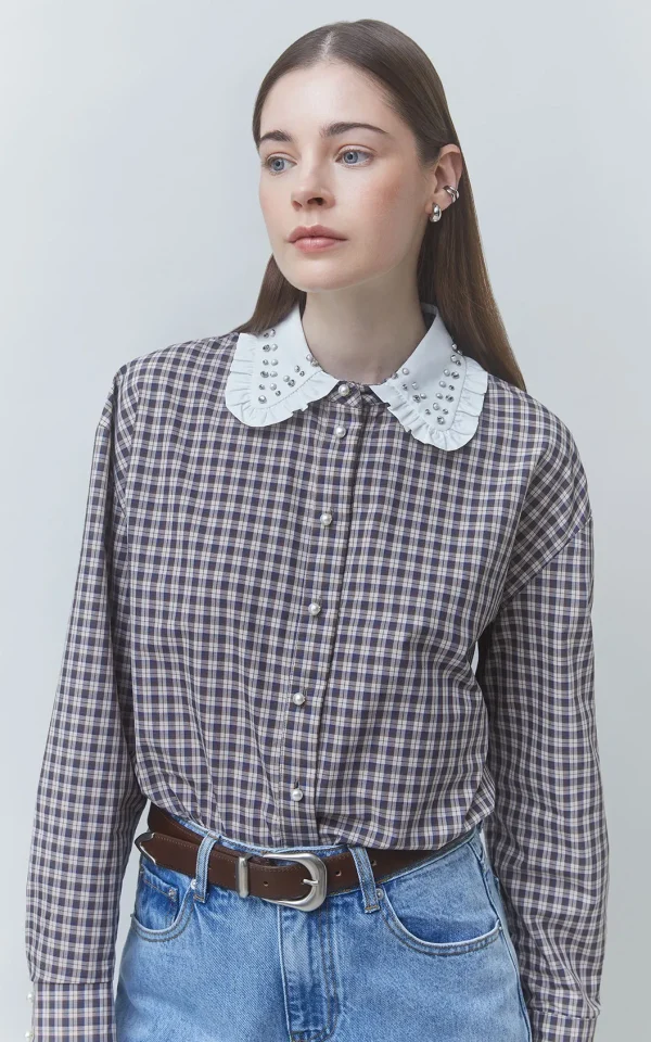 Suncoo Suncoo blouse Lars choco ruit