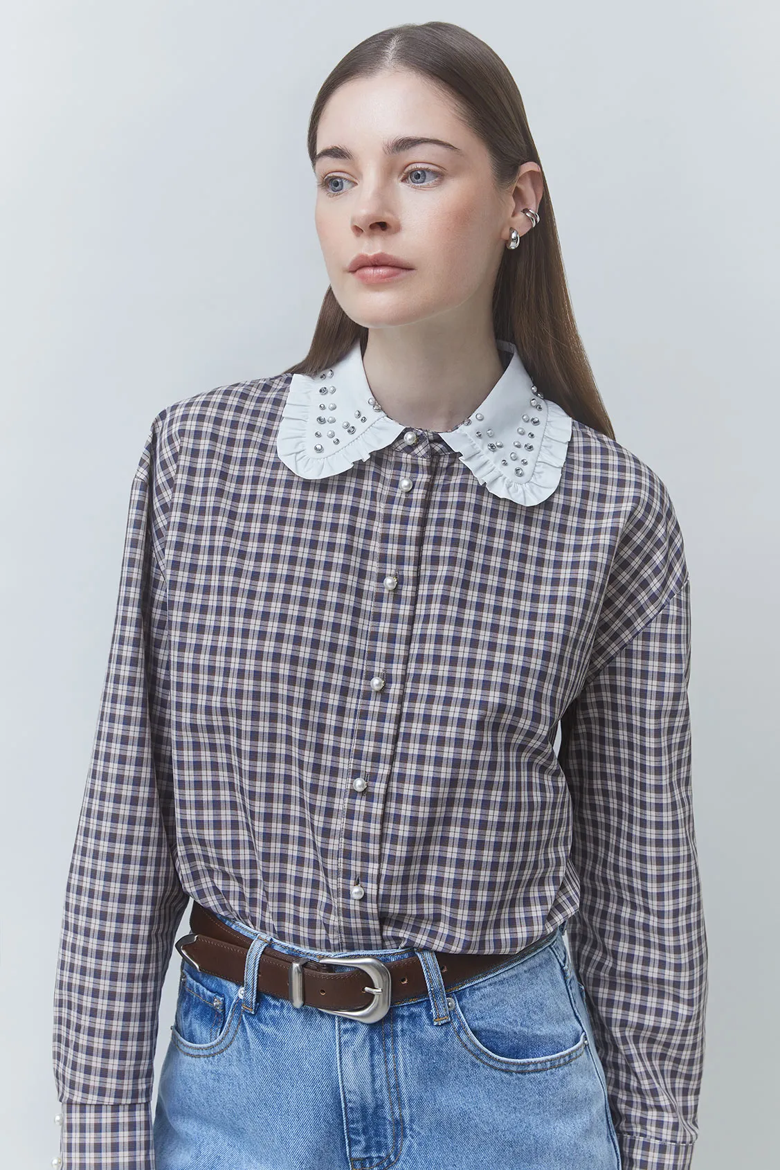 Suncoo Suncoo blouse Lars choco ruit
